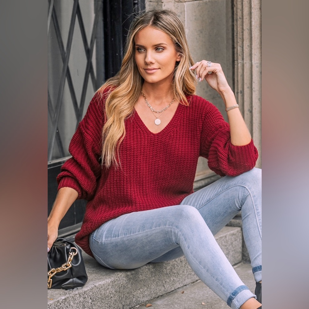 Red Sweater from Cupshe Size Medium